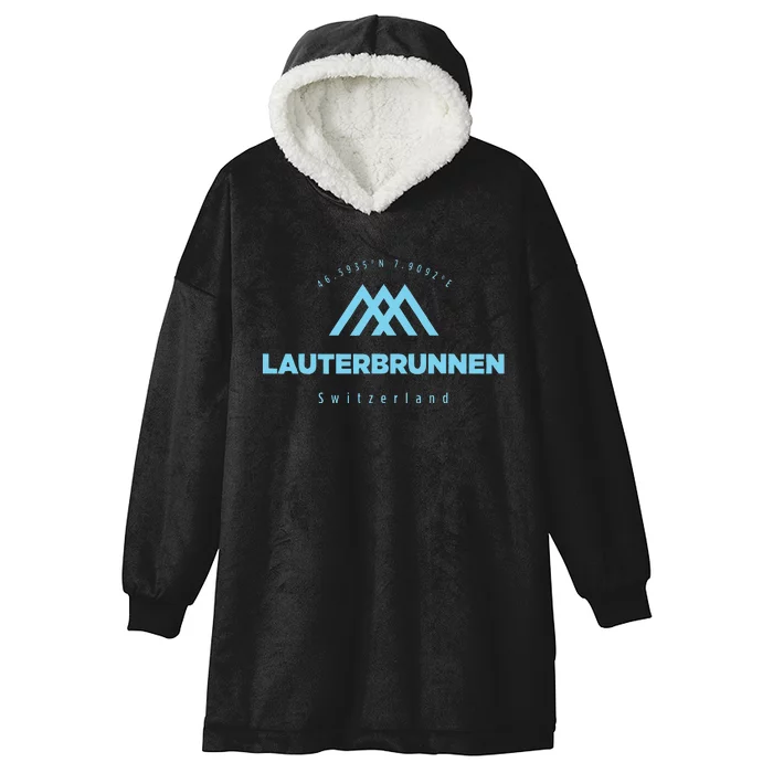 Lauterbrunnen Mountain Vacation Skiing Switzerland Hooded Wearable Blanket