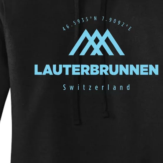 Lauterbrunnen Mountain Vacation Skiing Switzerland Women's Pullover Hoodie