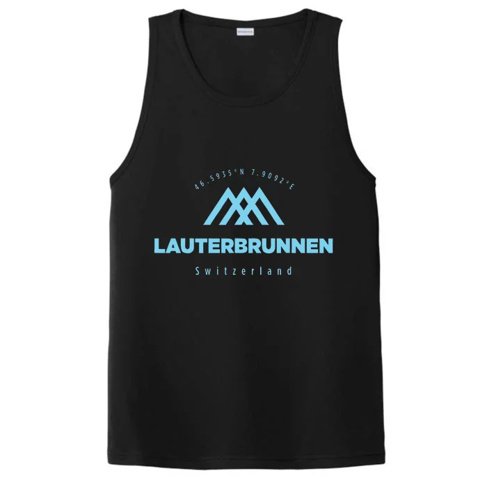 Lauterbrunnen Mountain Vacation Skiing Switzerland Performance Tank