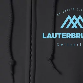 Lauterbrunnen Mountain Vacation Skiing Switzerland Full Zip Hoodie