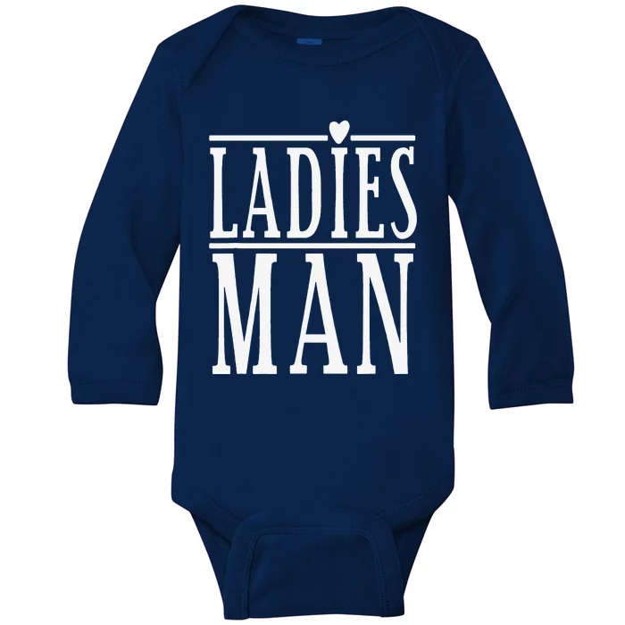 Ladies Man Valentine's Days Baby Long Sleeve Bodysuit