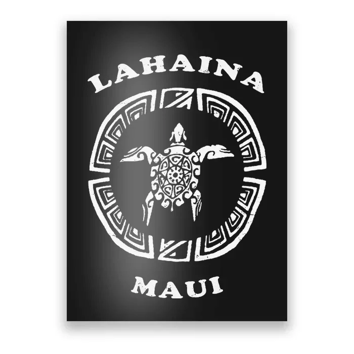 Lahaina Maui Vintage Retro Tribal Turtle Vacation Poster