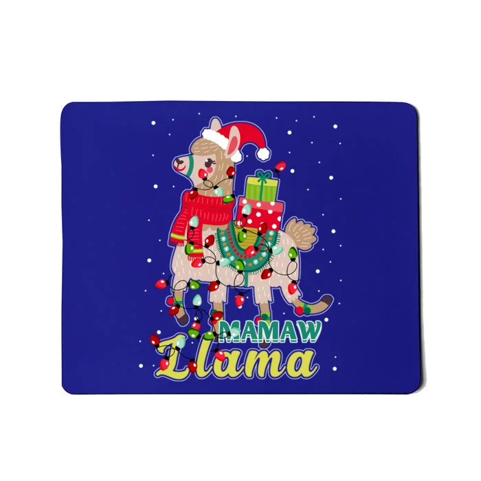 Llama Mamaw Wear Santa Hat Xmas Pajama Outfit Funny Gift Cool Gift Mousepad