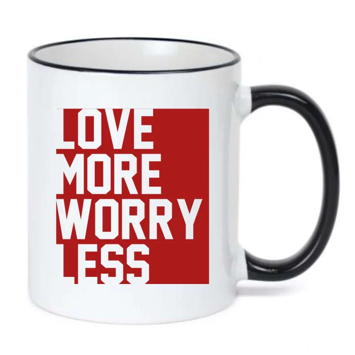 Love More Worry Less Quote Black Color Changing Mug