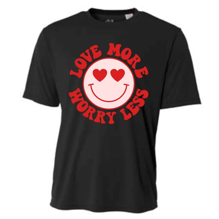 Love More Worry Less Retro Valentines Cooling Performance Crew T-Shirt