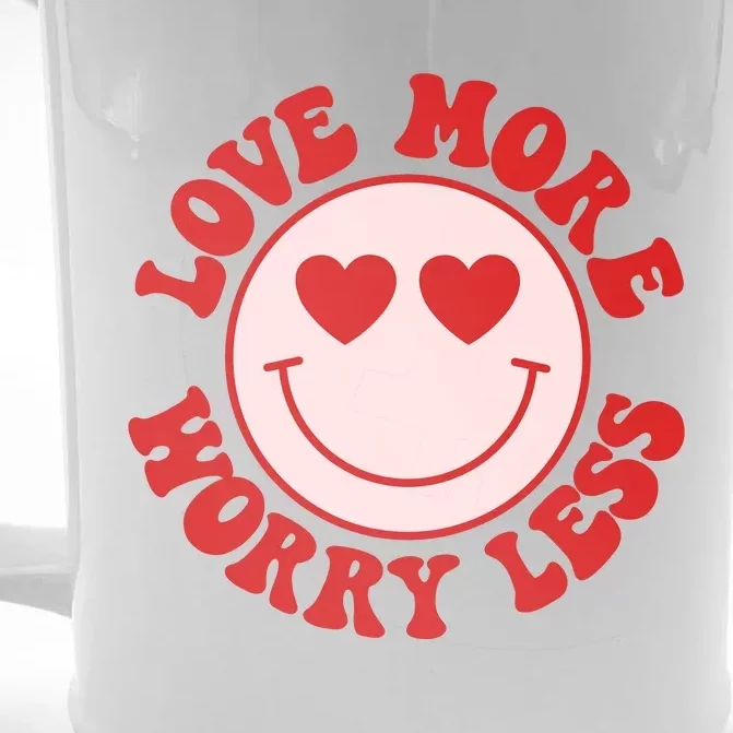 Love More Worry Less Retro Valentines Front & Back Beer Stein