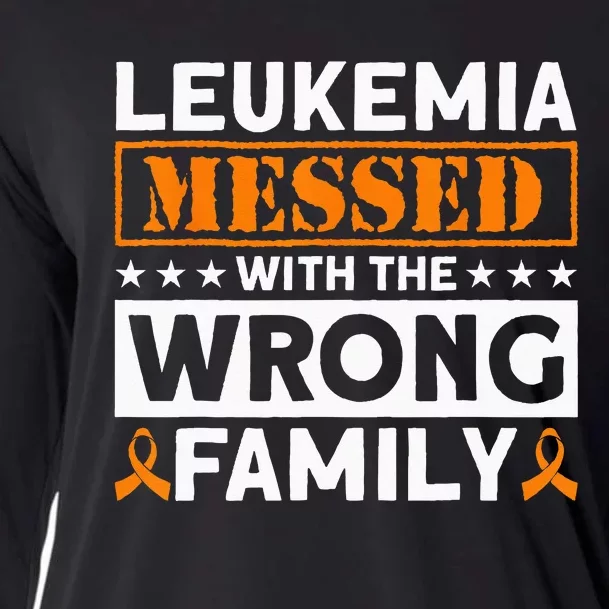 Leukemia Messed With The Wrong Family Leukemia Awareness Cooling Performance Long Sleeve Crew