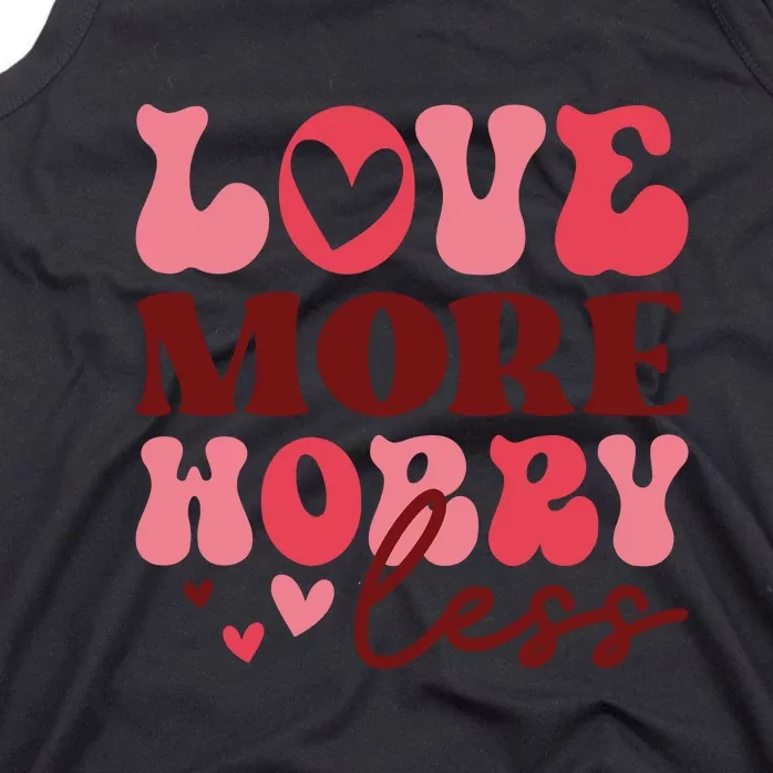 Love More Worry Less Retro Valentine's Day Gift Tank Top