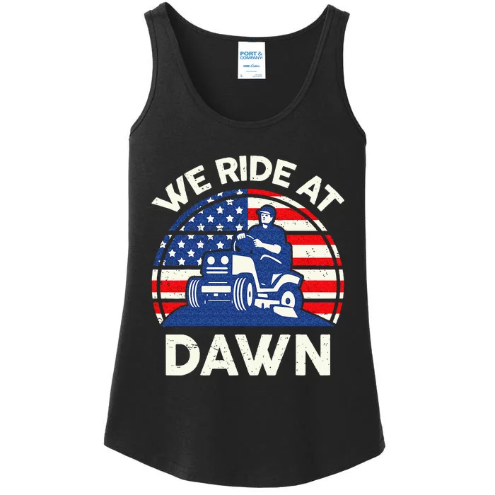 Lawn Mowing We Ride At Dawn Lawn Mower Ladies Essential Tank