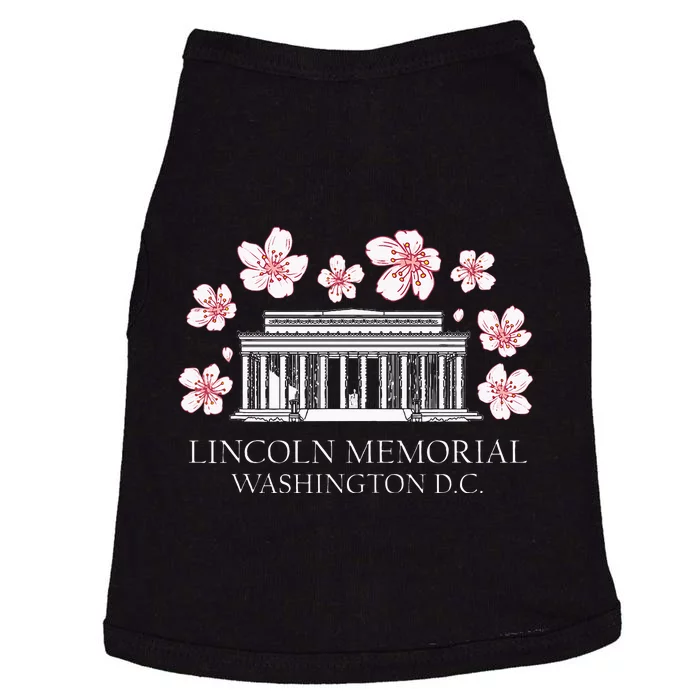 Lincoln Memorial Washington Dc Monut Cherry Blossoms Doggie Tank