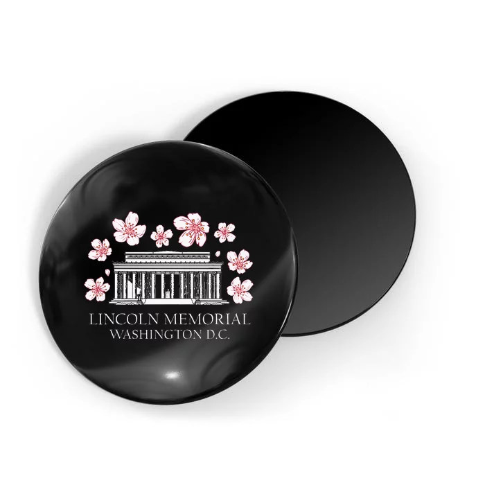 Lincoln Memorial Washington Dc Monut Cherry Blossoms Magnet