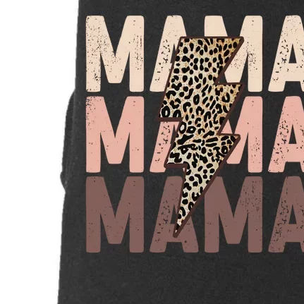 Leopard Mama With Thunder Bolt Lightning Bolt Doggie 3-End Fleece Hoodie