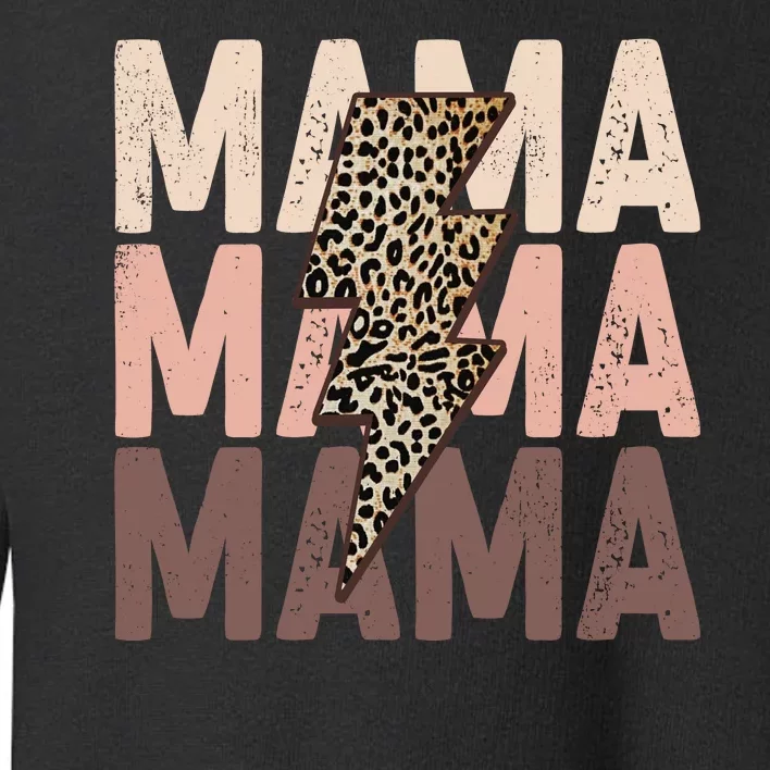 Leopard Mama With Thunder Bolt Lightning Bolt Toddler Sweatshirt