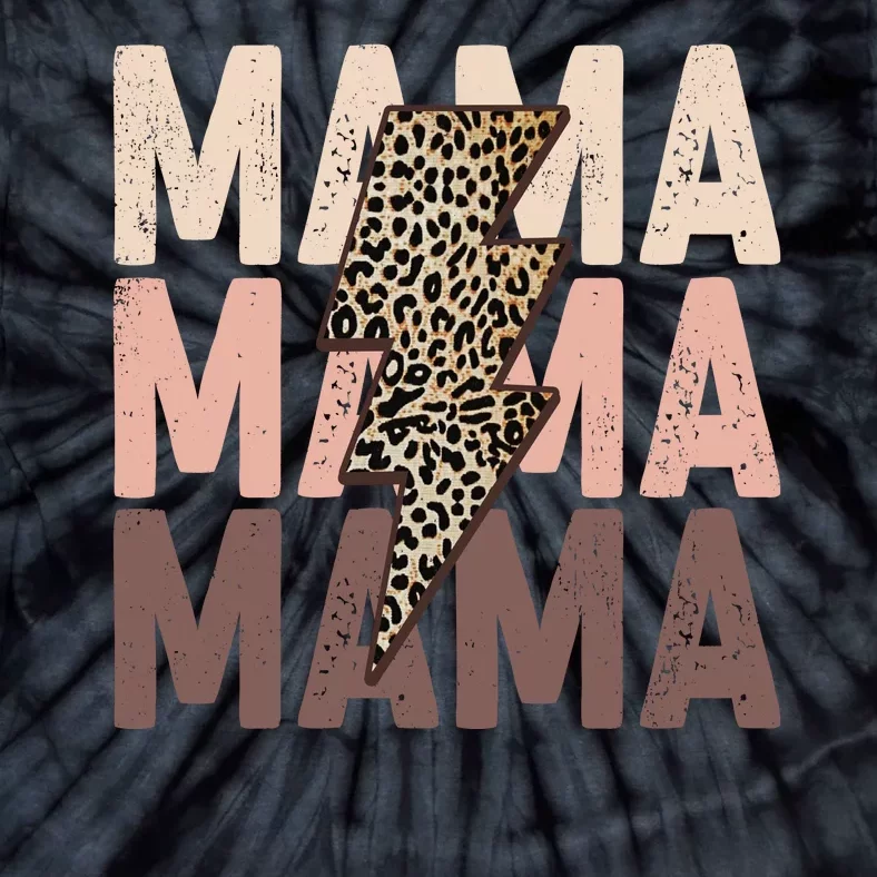 Leopard Mama With Thunder Bolt Lightning Bolt Tie-Dye T-Shirt