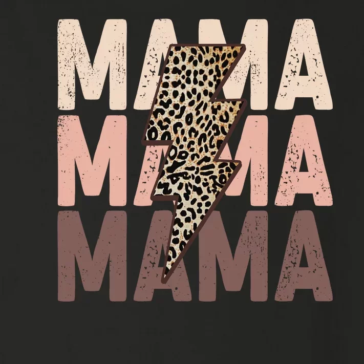 Leopard Mama With Thunder Bolt Lightning Bolt Toddler Long Sleeve Shirt