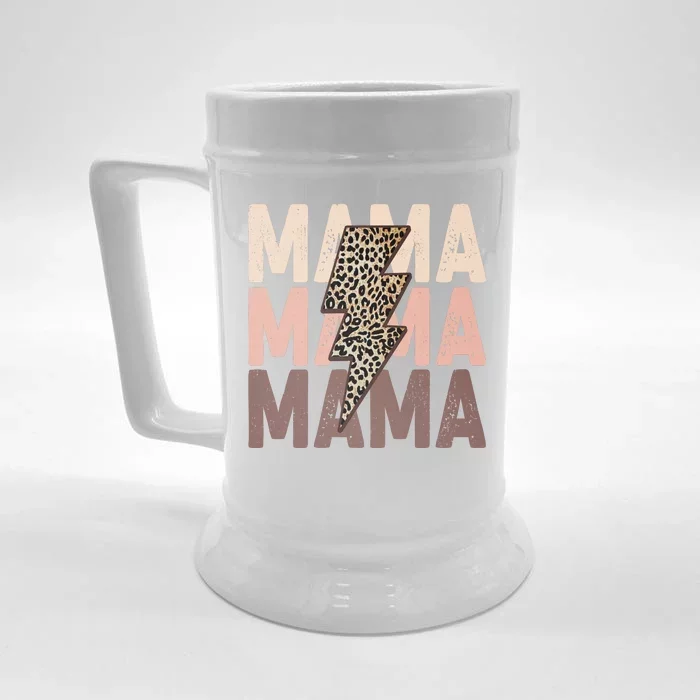 Leopard Mama With Thunder Bolt Lightning Bolt Front & Back Beer Stein