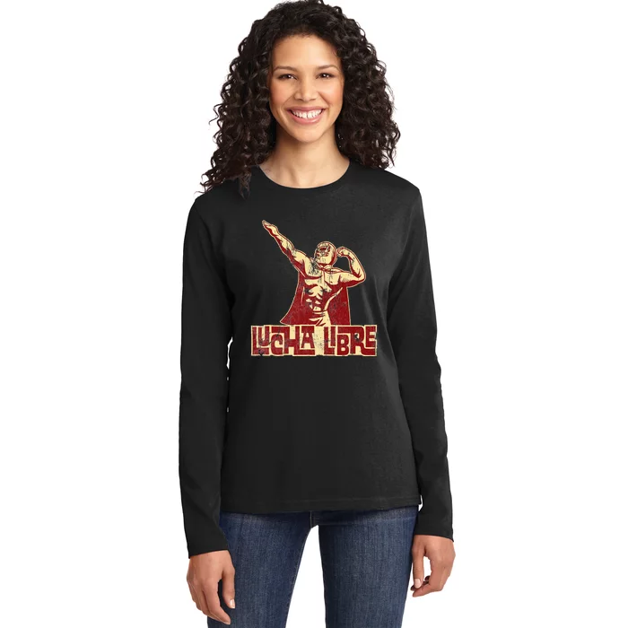 Luchador Mexican Wrestling Ladies Long Sleeve Shirt