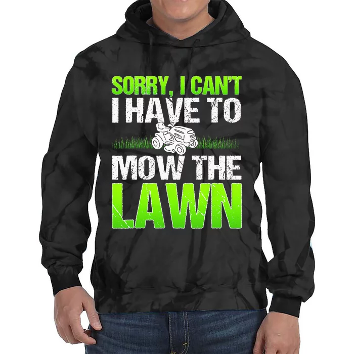 Lawn Mower Yard Mowing Gardener Landscaping Grass Cutter Tie Dye Hoodie