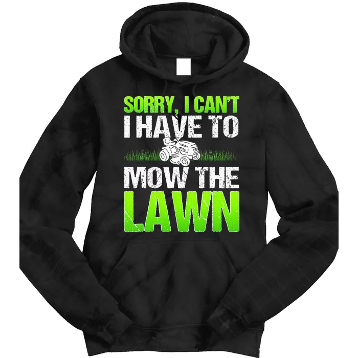 Lawn Mower Yard Mowing Gardener Landscaping Grass Cutter Tie Dye Hoodie