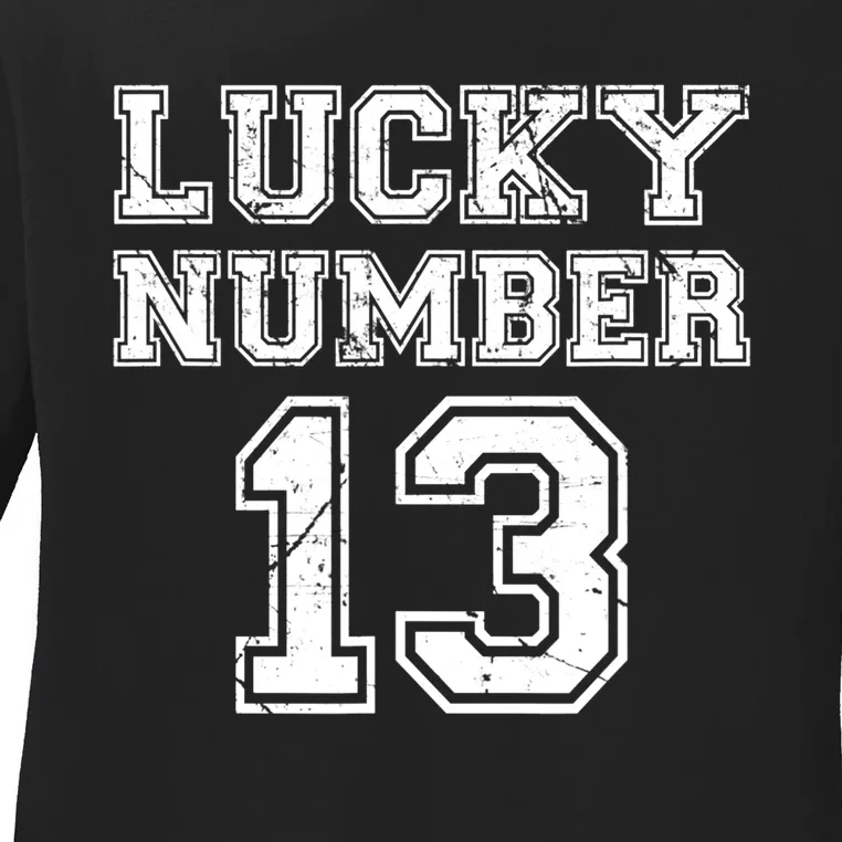 Lucky Number 13 TShirt Ladies Long Sleeve Shirt