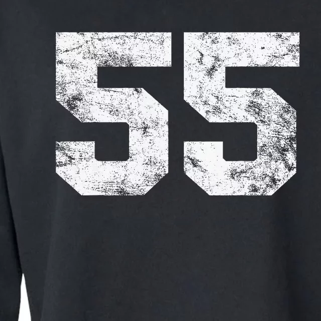 Lucky Number 55 Birthday Sports Player Team Athlete Cropped Pullover Crew