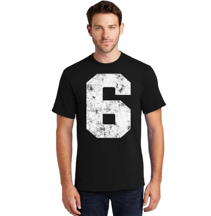 Lucky Number 6 Birthday Sports Player Team Athlete Tall T-Shirt