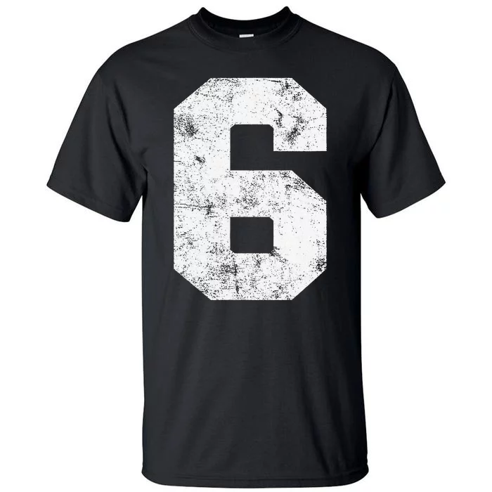 Lucky Number 6 Birthday Sports Player Team Athlete Tall T-Shirt