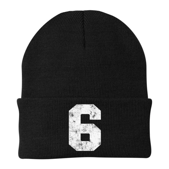 Lucky Number 6 Birthday Sports Player Team Athlete Knit Cap Winter Beanie