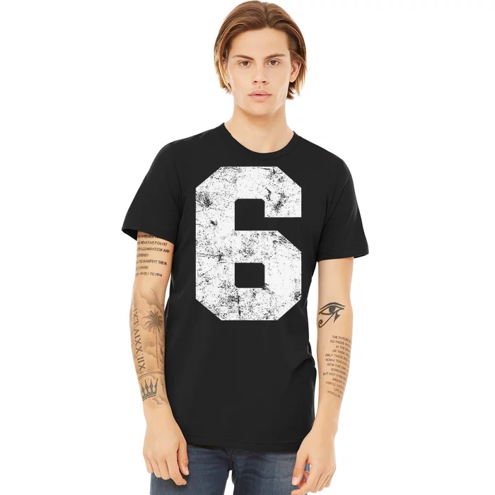 Lucky Number 6 Birthday Sports Player Team Athlete Premium T-Shirt