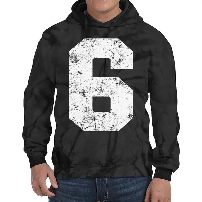 Lucky Number 6 Birthday Sports Player Team Athlete Tie Dye Hoodie