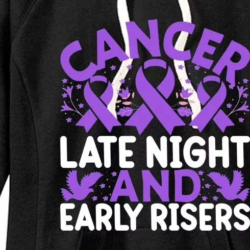 Late Night And Early Risers Breast Cancer Awareness Women's Fleece Hoodie