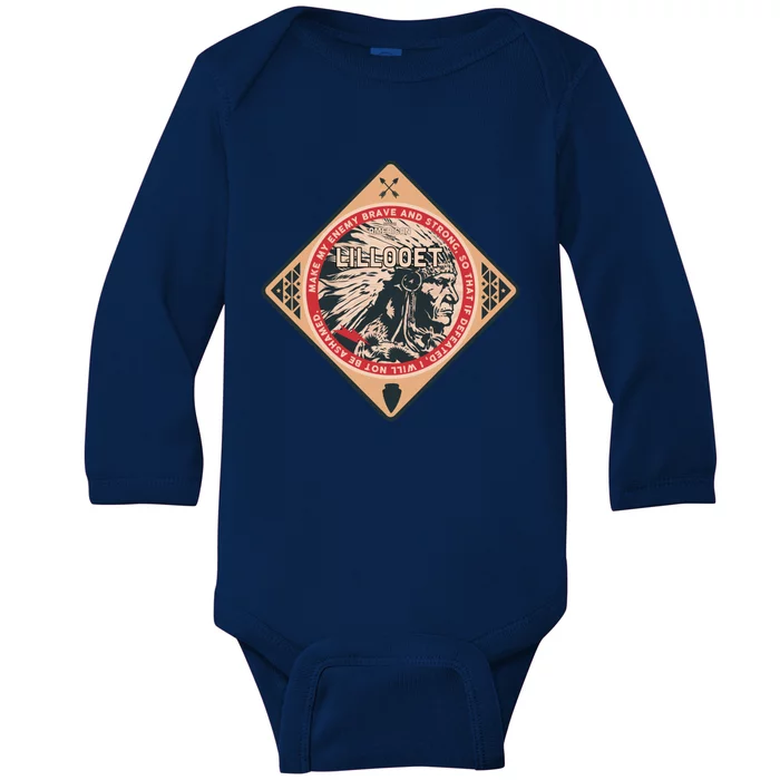 Lillooet Native American Indian Brave Strong Enemy Funny Gift Baby Long Sleeve Bodysuit