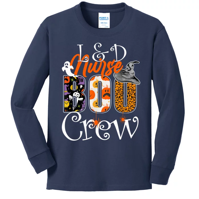 L&D Nurse Boo Crew Halloween Labor & Delivery Nurse Costume Kids Long Sleeve Shirt