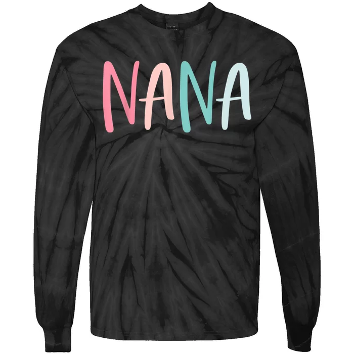 Love Nana Best Grandma Mothers Day Grandma Gifts For Women Tie-Dye Long Sleeve Shirt