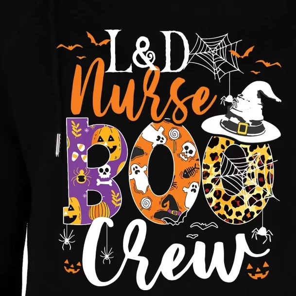 Ld Nurse Boo Crew Halloween Labor Delivery Nurse Costume Womens Funnel Neck Pullover Hood