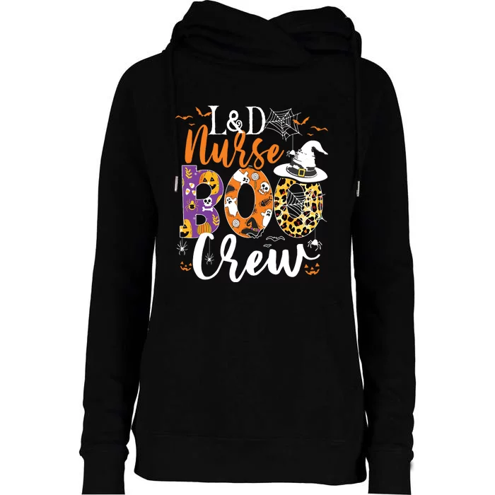 Ld Nurse Boo Crew Halloween Labor Delivery Nurse Costume Womens Funnel Neck Pullover Hood