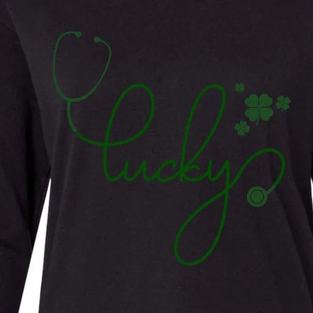 Lucky Nurse Cute St Patricks Day Womens Cotton Relaxed Long Sleeve T-Shirt