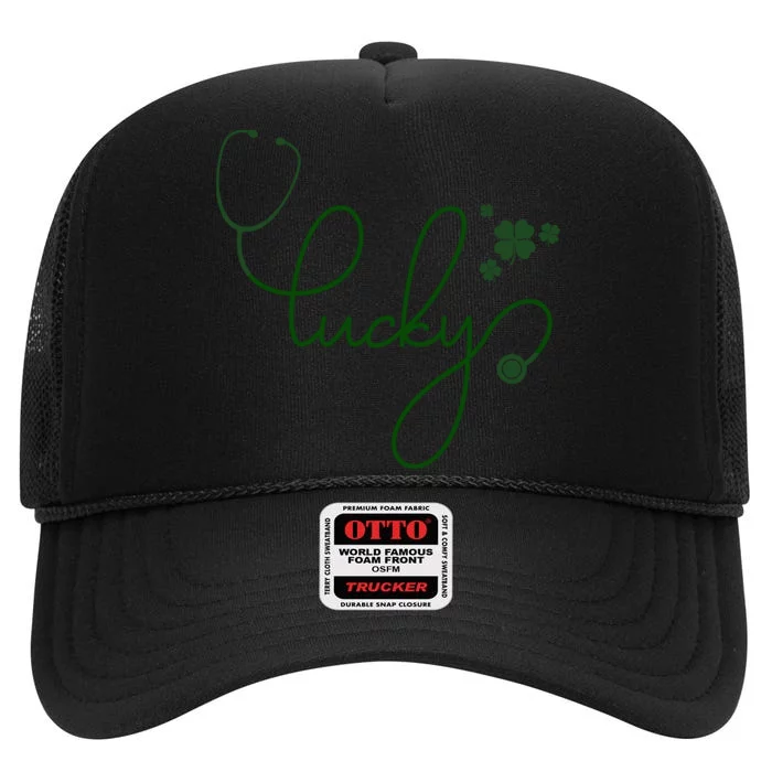 Lucky Nurse Cute St Patricks Day High Crown Mesh Trucker Hat