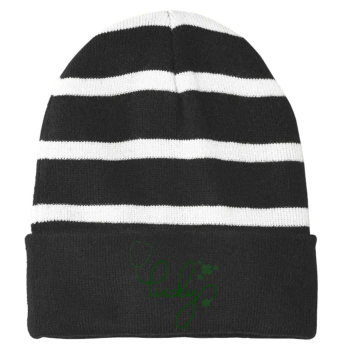 Lucky Nurse Cute St Patricks Day Striped Beanie with Solid Band