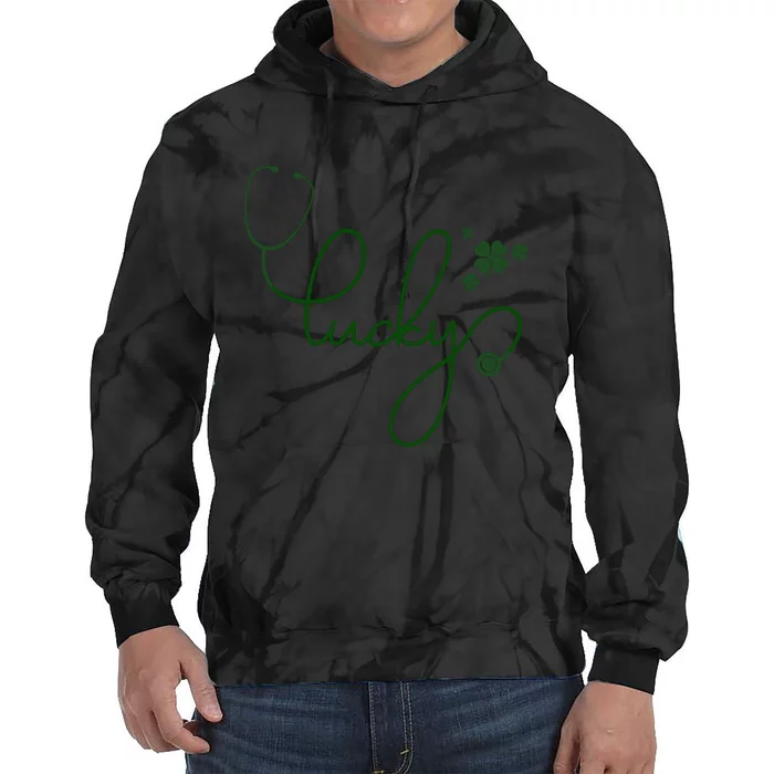 Lucky Nurse Cute St Patricks Day Tie Dye Hoodie