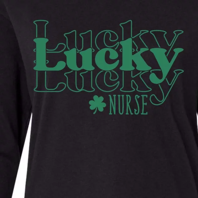 Lucky Nurse Cute St Patricks Day Womens Cotton Relaxed Long Sleeve T-Shirt