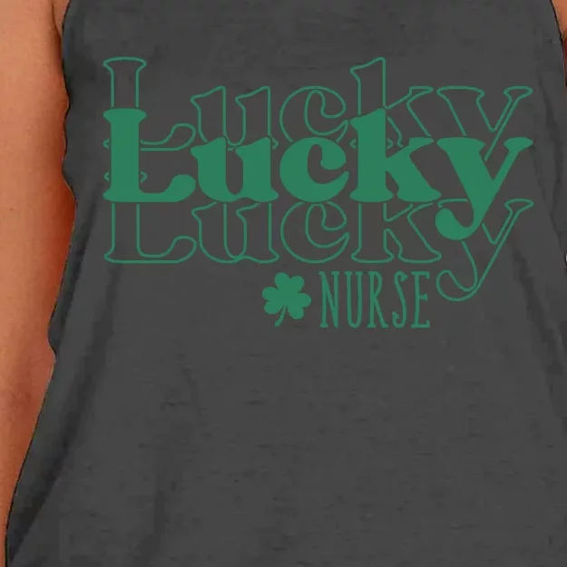 Lucky Nurse Cute St Patricks Day Women's Knotted Racerback Tank