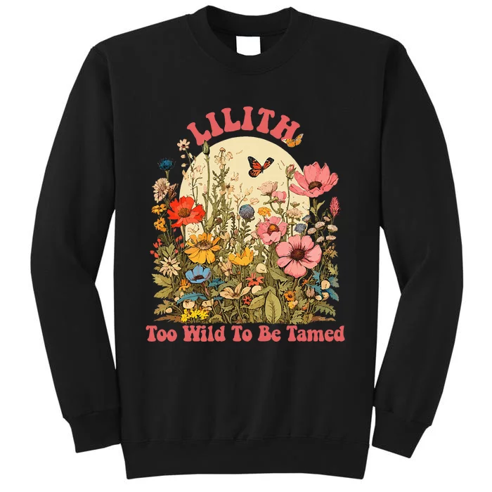 Lilith Name Cute Retro Girl Wildflower Lilith Name Tall Sweatshirt