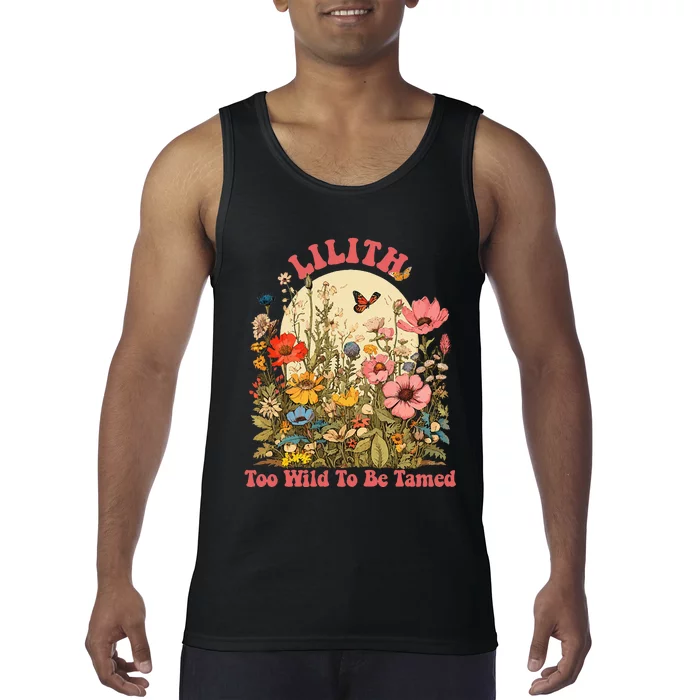 Lilith Name Cute Retro Girl Wildflower Lilith Name Tank Top