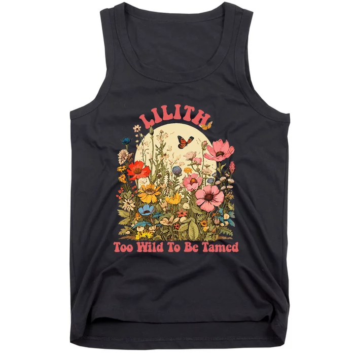 Lilith Name Cute Retro Girl Wildflower Lilith Name Tank Top