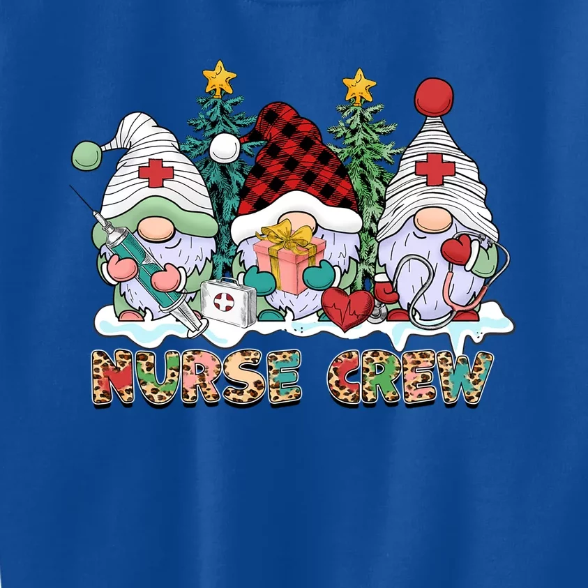 Leopard Nurse Christmas Gnomes Cute Xmas Scrub Nurses Cute Gift Kids Sweatshirt