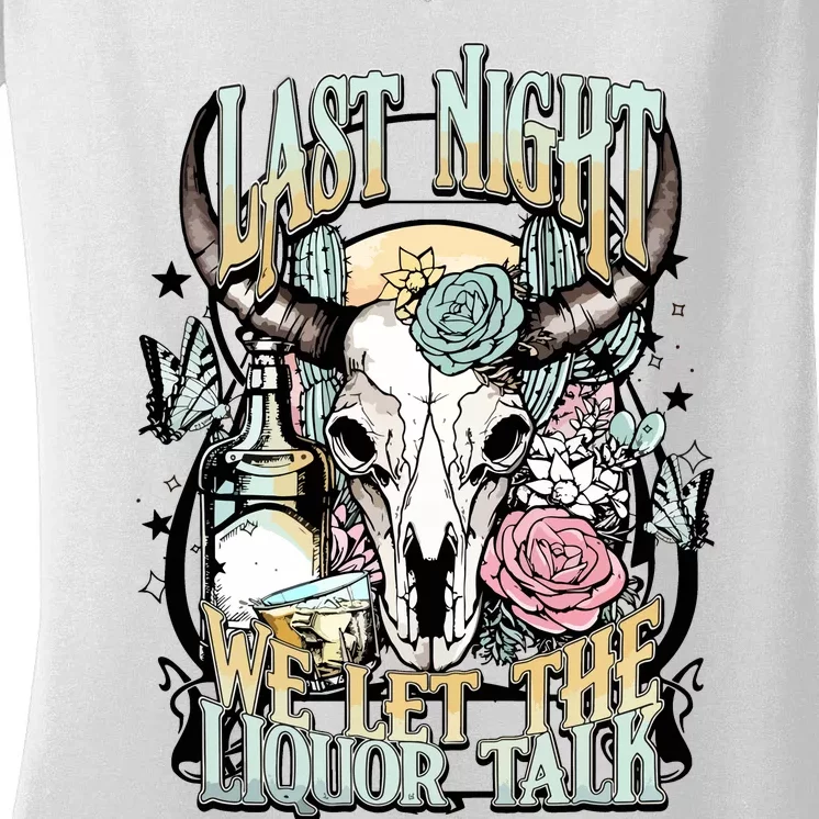 Last Night Cowboy Women's V-Neck T-Shirt