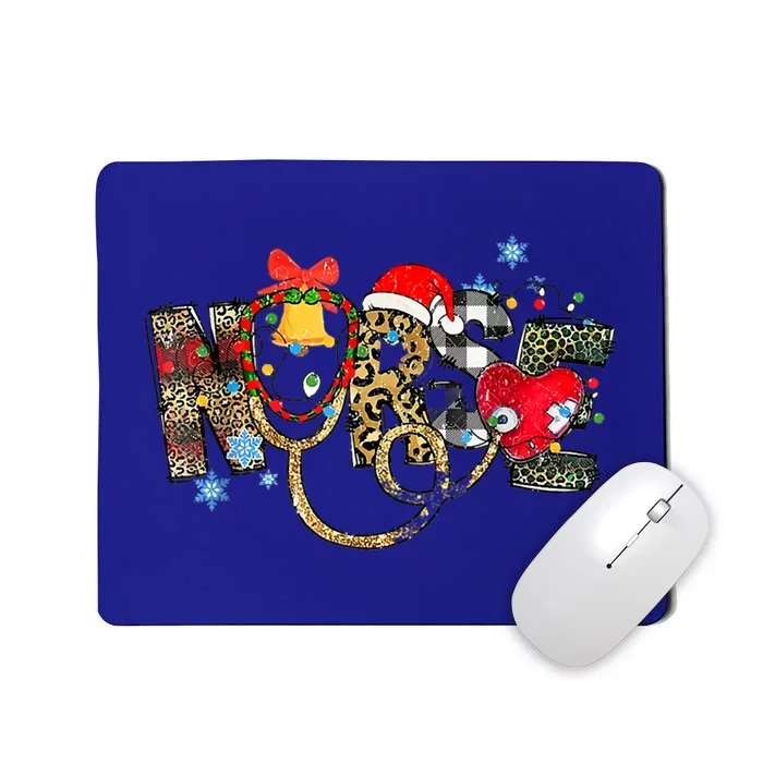 Leopard Nursing Christmas Santa Elf Rn Nicu Er Nurse Squad Gift Mousepad