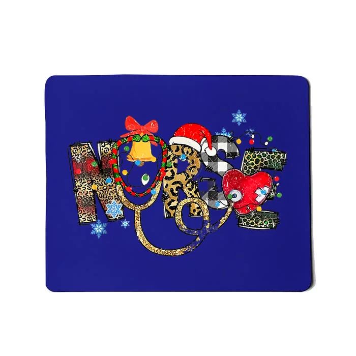 Leopard Nursing Christmas Santa Elf Rn Nicu Er Nurse Squad Gift Mousepad