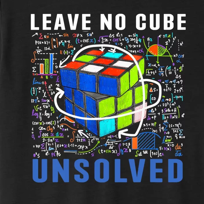 Leave No Cube Unsolved Funny Speed Cubing Math ChromaSoft Performance T-Shirt